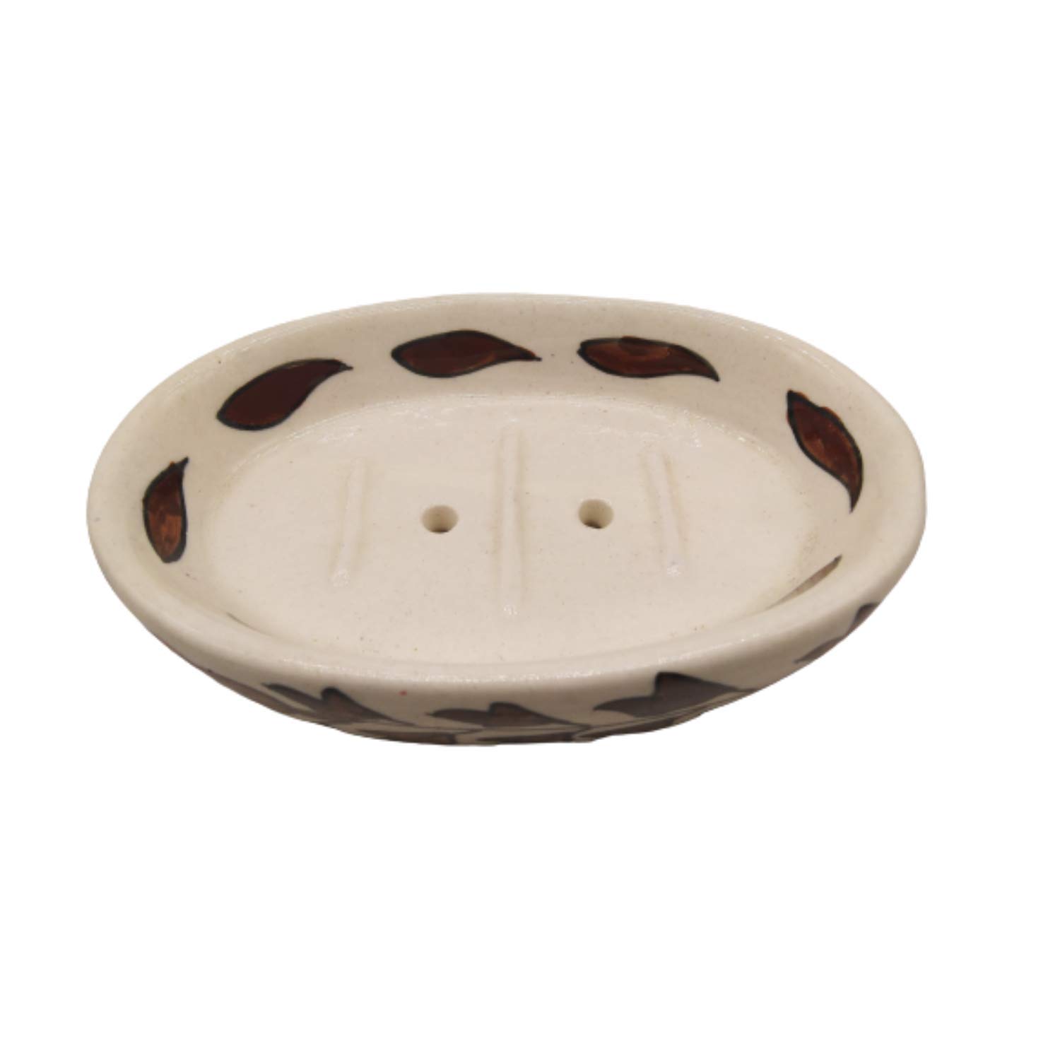 India Meets India Handicraft Ceramic Soap Dish Tray Soap Holder Soap Case Holder, White Color,Best Gifting, Made by Awarded Indian Artisan - Image 2 thumbnail