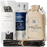 15 VanillaBros Madagascar Bourbon Vanilla Beans – Grade A Whole Pods (6.3–8.3') – Extra Long, Plump & Moist – For Baking, Desserts & Homemade Vanilla Extract – Rich High-Vanillin Aroma