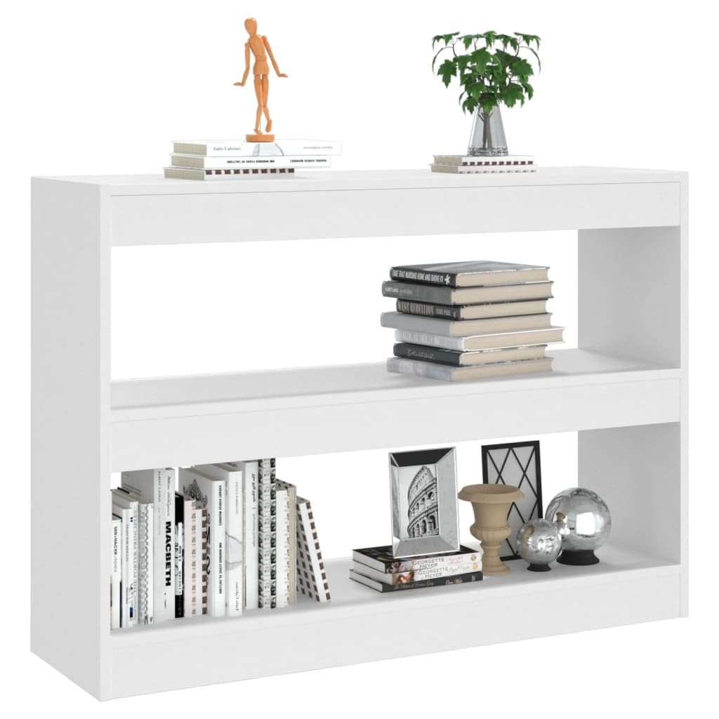 Mensola decorativa per soggiorno, libreria, libreria, divisorio, bianco, 100 x 30 x 72 cm, per libri, soggiorno, studio, ufficio
