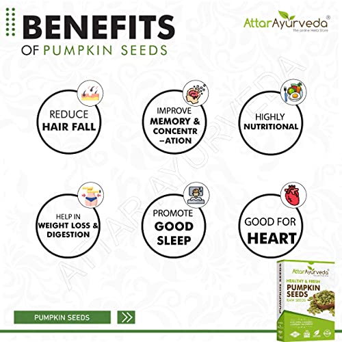 Image of Attar Ayurveda Raw pumpkin seeds for eating (250 grams) | Protein and Fiber Rich Superfood | Unsalted, unroasted