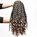 FQNing 18inch 6packs Goddess Faux Locs Crochet Hair Bohemian Locs Soft Wavy Curly Ends Synthetic hair extensions #1B/27