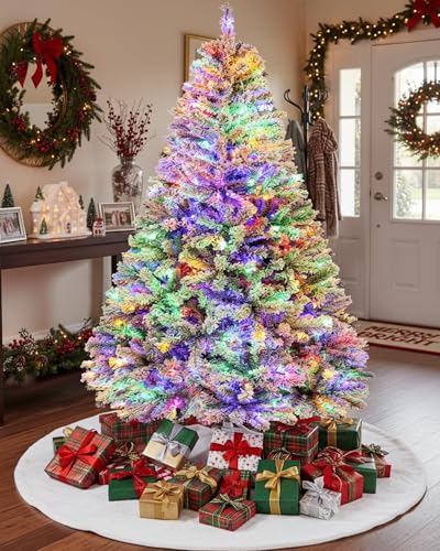 Albero di Natale Artificiale 180cm con Neve&250 RGB LED 1000