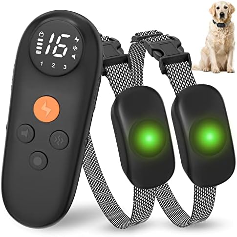 Dog Training Collar, Gokda Dog Shock Collar with Remote 3 Safe Training Modes E-Collar for 2 Dogs 6-150lbs Rechargeable IPX7 Waterproof Electric 1640ft Remote for Small Medium Large Dogs