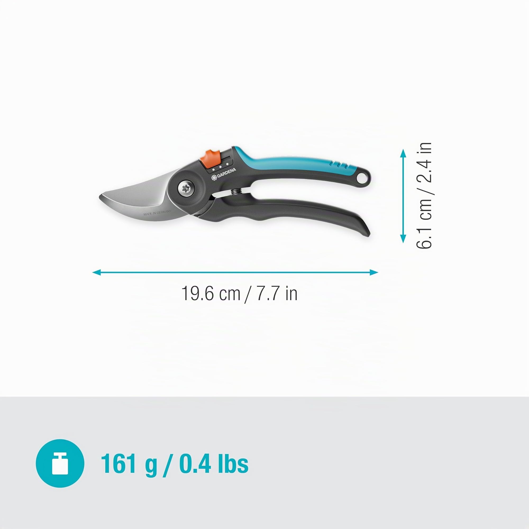 Gardena Cisaille de jardin PremiumCut Flex: coupe en dérivation, pour bois frais, diamètre de coupe 24 mm, poignées ergonomiques, lames PowerCoating, fabriquée en Allemagne (12242-20)