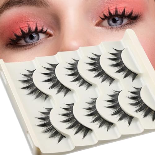 5 Pairs Cosplay Manga Lashes 3D Little Devil Spiky Eyelash Cute Doll Anime Lashes Japanese Style Makeup Eyelashes Natural Look Halloween Lash Beauty Extension Tools