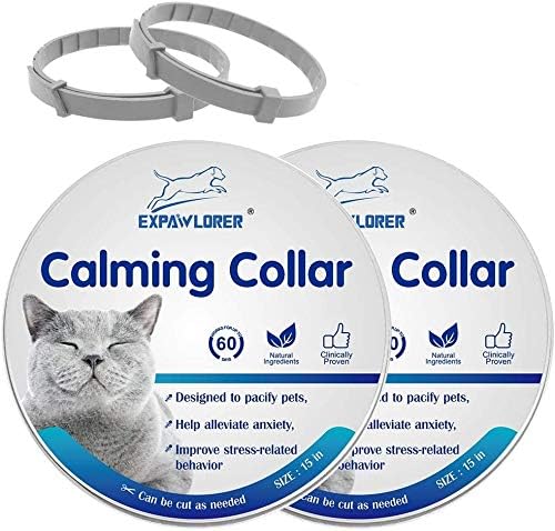 EXPAWLORER 2 Pcs Calming Collar for Cats - Relieve Reduce Anxiety Your Pets, Adjustable Natural Pheromones Formula, Long Lasting Up to…