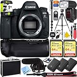 Canon EOS 6D Mark II 26.2MP Full-Frame Digital SLR Camera (Body Only) Pro Memory Triple Battery & Grip SLR Video Recording Bundle - Newly Released 2018 Beach Camera