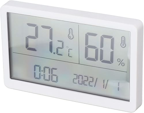Higrómetro digital para interiores, monitor de humedad y temperatura de alta precisión, higrómetro digital con pantalla LCD y soporte para