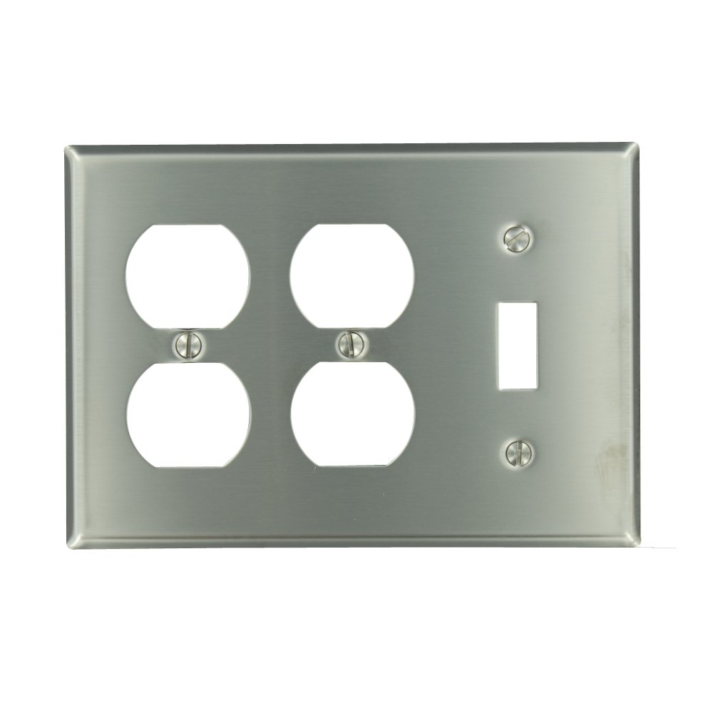 Plaque de finition Leviton 84047-40 en acier inoxydable brossé style contemporain