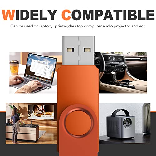 Uflatek USB Sticks 8GB USB 2.0 Speicherstick 10 Stück Bunt Memory Stick Metall Flash Drive Rotate USB-Flash-Laufwerk Mehrfarbig Thumb Drive Externer Datenstick mit Lanyard