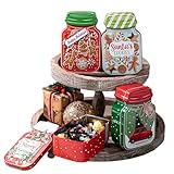 Genérico Latas Para Galletas Con Tapas | Envase Para Caramelos De 4 Piezas Con Tapa - Envases De Almacenamiento | Para Envase De Dulces Navideños, Manualidades Y Detalles Para Fiestas De Galletas