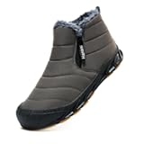 Mens Snow Boots Waterproof Winter Boots for Men Fur Lined Warm Ankle Boots Zipper Closure Slip on Outdoor Boot Comfortable Walking Shoes