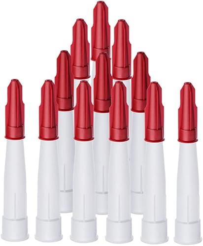 24 boquillas de sellador de silicona, boquillas de plástico para calafatear pistola de calafatear, con boquilla de tubo rojo, aplicador de boquillas