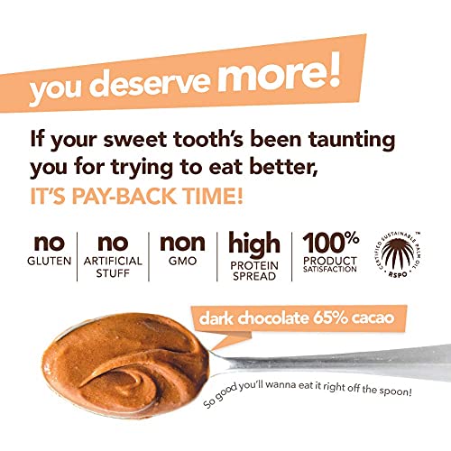 Nuts 'N More Dark Chocolate Peanut Butter Spread, All Natural High Protein Nut Butter Healthy Snack, Omega 3’S And Antioxidants, Low Carb, Low Sugar, Gluten-Free, Non-Gmo, No Preservatives,16 Oz Jar #TOP1