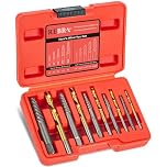Screw Extractor Set, 37# Cr-Mo & 6542 HSS Steel Cobalt Left-Hand Drill Bit, Easy Out Broken Bolt Remover Reverse, Ez Out Stripped, Rounded-Off, Damaged Bolts, Screws&Studs Removal Tool (10-Pieces)