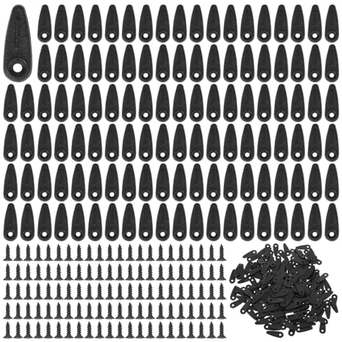 Image of TIESOME 200 Pcs Picture Frame Backing Clips, Buckle Black Back Pictures Frame Hardware Backing Clips Flat Metal Turn Button with Screws for Photos Artwork Gift Boxes