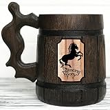 Prancing Pony Mug Lord Rings Wooden Beer Stein. Fathers Day Gifts. Anniversary Gift for Husband. Bir