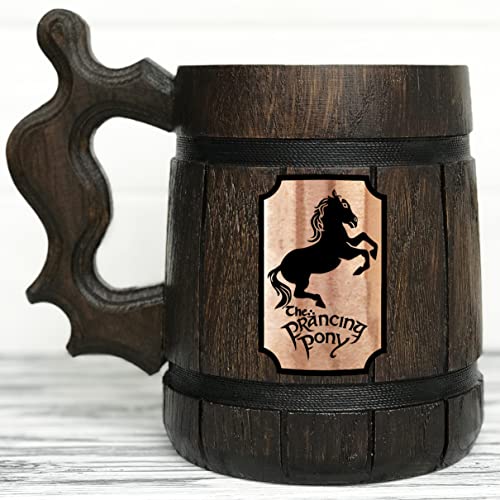 Prancing Pony Mug Lord Rings Wooden Beer Stein. Fathers Day Gifts. Anniversary Gift For Husband. Birthday Gifts For Him. Wooden Beer Mug Beer Tankard 17Oz / K95 #TOP30