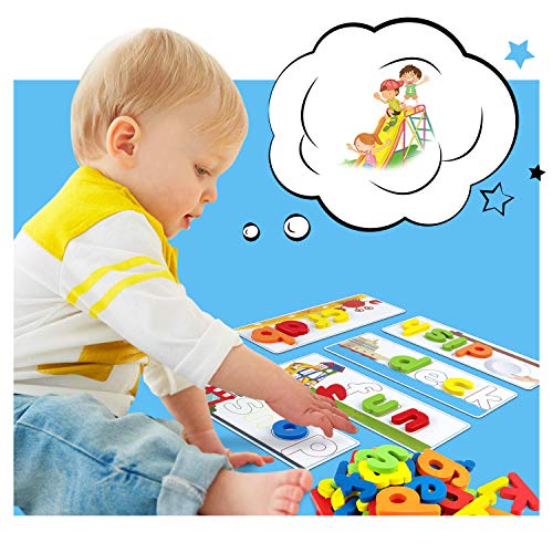 Officygnet Learning Educational Toys And Gift For 3 4 5 6 Years Old Boys And Girls - See & Spell Matching Letter Game For Preschool Kids - 80 Pcs Of Cvc Word Builders For Toddler Learning Activities #TOP6