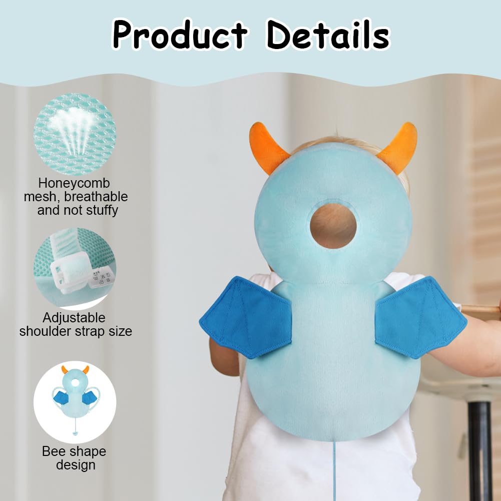 Vicloon Baby Head Protector, Adjustable Baby Head Protection Safety Pad Backpack - Image 3