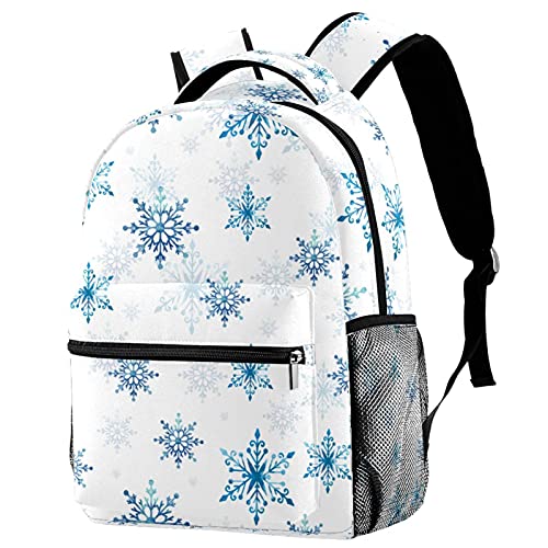Sac à dos de voyage bleu flocon de neige pour les vacances et sorties nature des enfants