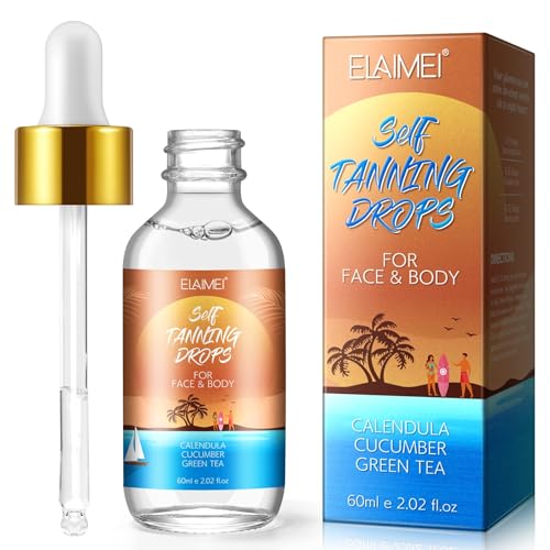 Image of Gradual Self Tanning Drops for Face & Body - Fast-Acting, Long-Lasting Tan, Vegan & Cruelty Free, Customizable Shade, Mix with Moisturizer, Natural Ingredients