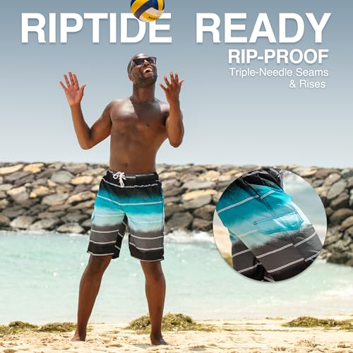 Image of Kanu Surf Men's Big Viper Extended Size Stripe Swim Trunk