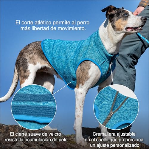 Kurgo Core Hunde-Pullover, Leichtes Fleece, Mit 2-Wege-Reißverschluss, Mit Hundegeschirr kompatibel, Größe XL, Lila
