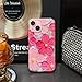 Jmltech for iPhone 14 Case Flowers Girly Aesthetic Sparkle Women Translucent Cute Floral with Phone Strap Charms Wristlet Oil Painting Shockproof Protective Phone Cases for iPhone 14 Hot Pink