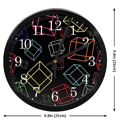 Horloge murale de cuisine mécanique quartz fluide et précise style cube coloré
