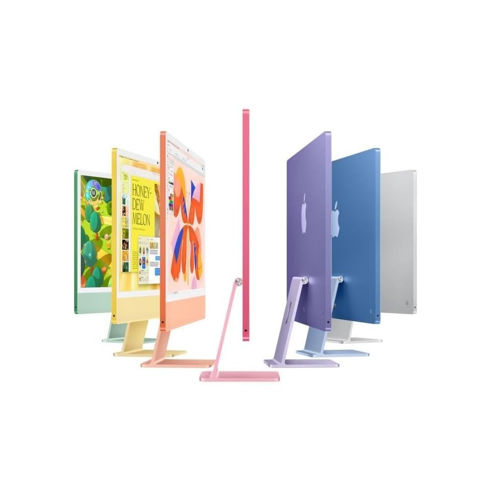 Apple iMac komputer stacjonarny typu wszystko w jednym z chipem M4, 10-rdzeniowym procesorem i 10-rdzeniowym GPU: 24-calowy wyświetlacz Retina, 16 GB ujednoliconej pamięci, 512 GB pamięci SSD, zielony