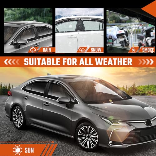 GEARMEISTER Rain Guards Fit for Toyota Corolla Sedan 2019 2020 2021 2022 2023 2024 2025 2026, Tape-On Extra Durable Side Window Sun Rain Guard 2019-2026 Corolla Visor Deflectors Black 4 PCS by GEARMEISTER - Used condition - Image 4