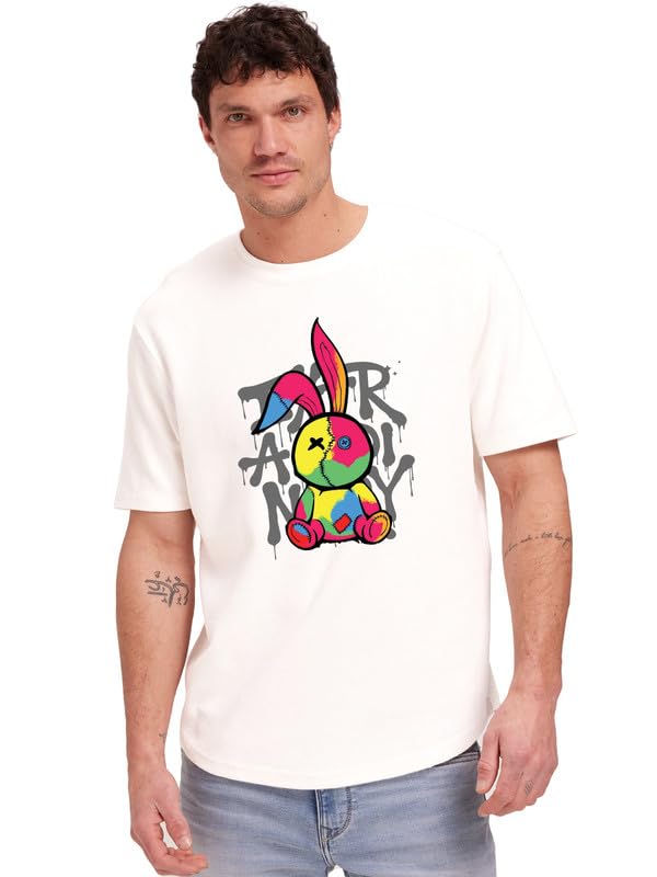 Image of JUARI BE A GENTLEMAN Men's Printed Cotton T-Shirt - Round Neck, Regular Fit, Soft & Comfortable - Trendy Casual Half Sleeve T-Shirt for Everyday Wear - Stylish & Breathable Fabric for All-Day Comfort