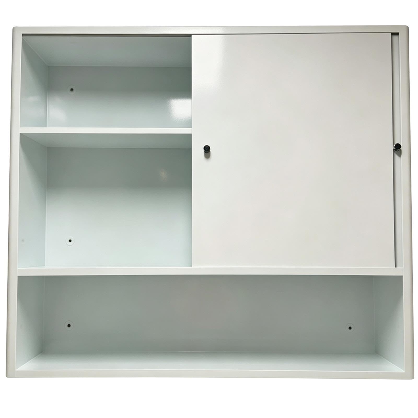 Pensile Cucina da Parete, Porte Scorrevoli Ripiani Regolabili e Aperti