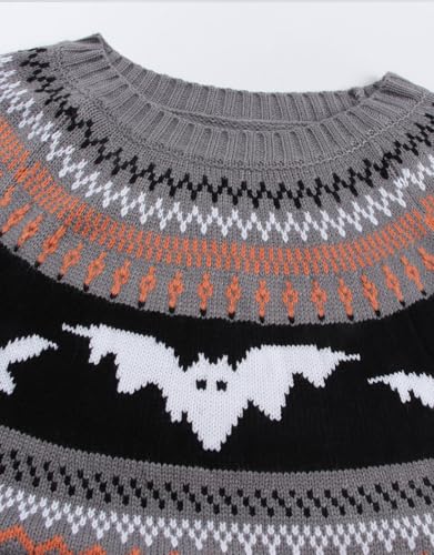 Women's Pullover Sweaters Long Sleeve Crew Neck Cute Multi-Hearts Knitted Casual Sweater