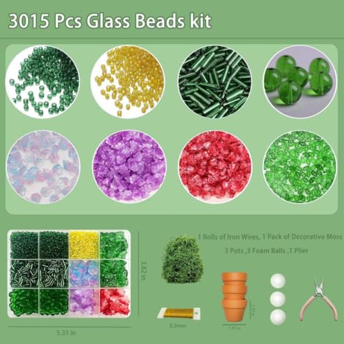 Set de 3000 perlas decorativas con cadena para manualidades del hogar y oficina 5