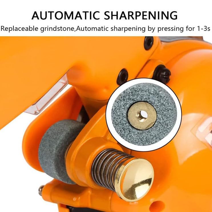 Máquina cortadora de tela eléctrica,altura de corte rotativa 27 mm Cortadora rotativa eléctrica Naranja Motor totalmente de cobre, 5 velocidades ajustables con lámpara LED,100C