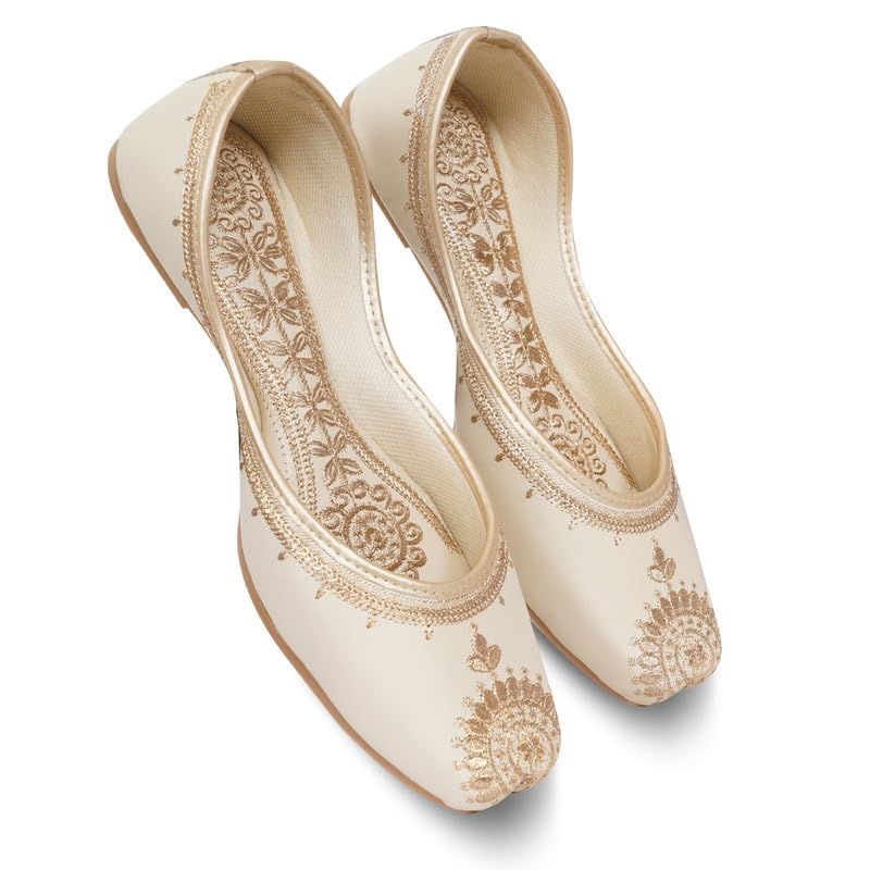 Image of DFR Women Juti | Embroidered Rajasthani Mojari Girls Shoe