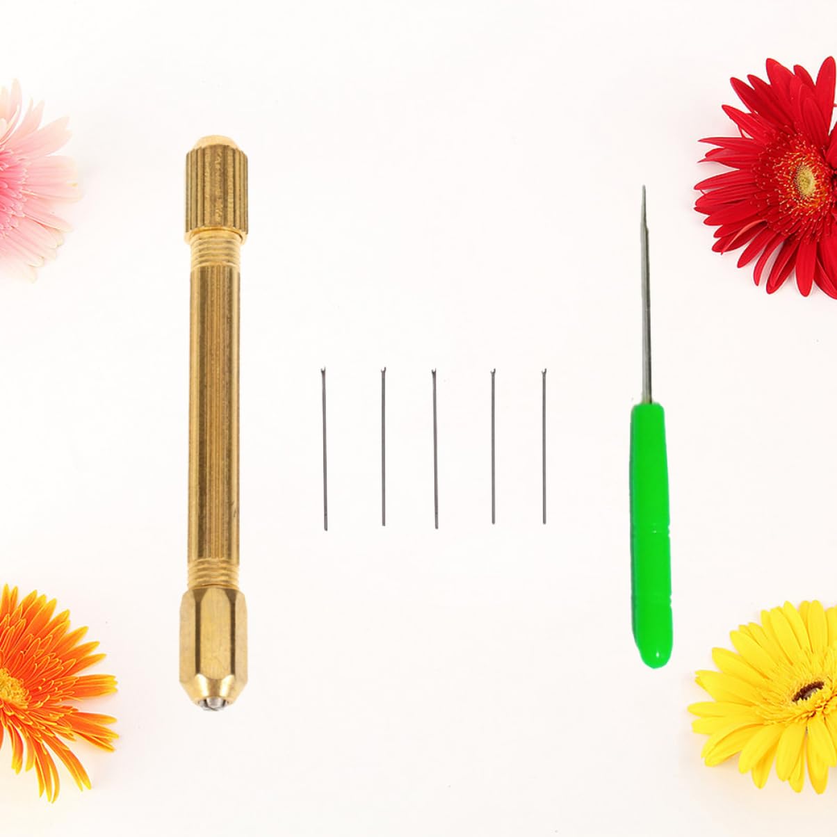 NUOBESTY 21 Piezas agujas de peluca de acero agujas de ganchillo ganchos de crochet pelucas kit de ganchillo Gancho de crochet latón suministros para el cabello aguja de gas tejer bebé