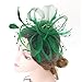 Fascinators Hats 20s 50s Hat Pillbox Hat Cocktail Tea Party Headwear with Veil for Girls and Women (US, Alpha, One Size, A-Green)