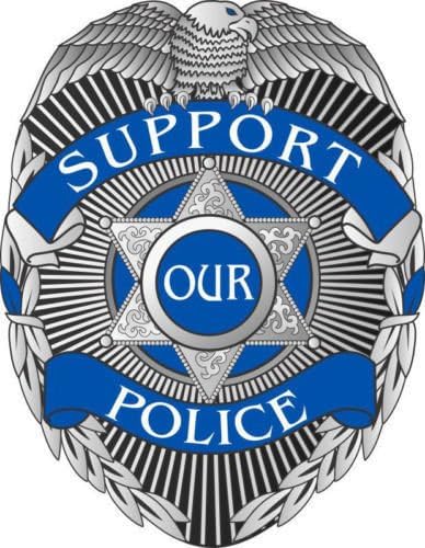 Support Our Police Blue Line Badge Window Decal Vinyl Sticker 6"