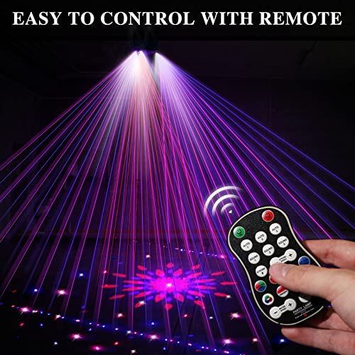 Dj Lights For Parties, Aoellit 3 Lens Rgb Beams Dj Lights With 6 Led Eyes, Sound Activated Disco Dance Party Lights With 15 Modes And Remote Control For Indoor Parties #TOP6