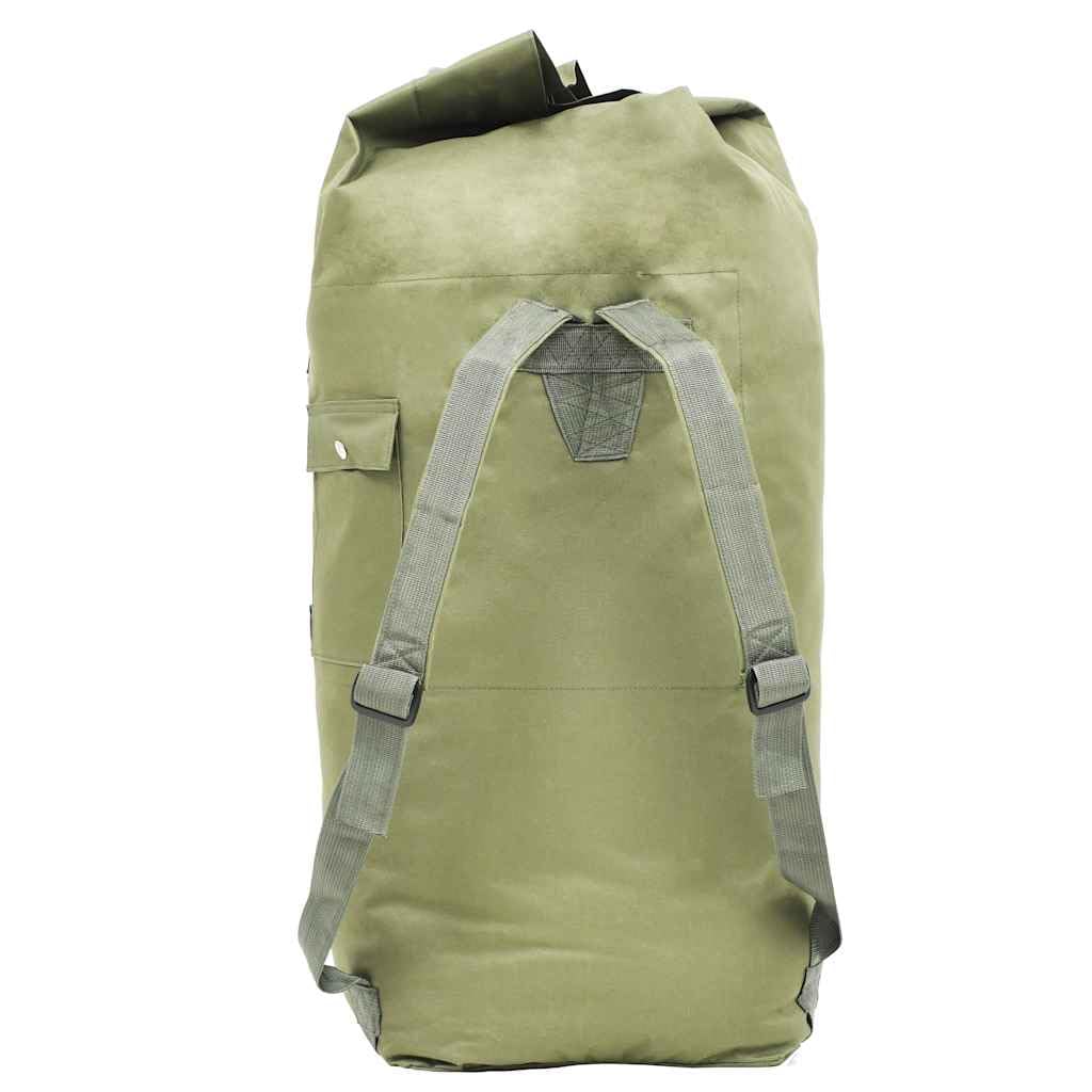 Worek marynarski Army Style 85 l, oliwkowo-zielony, wodoszczelny, składany, wytrzymały, z paskiem na ramię, idealny na kemping, do aktywności na świeżym powietrzu, w podróży, dla harcerzy