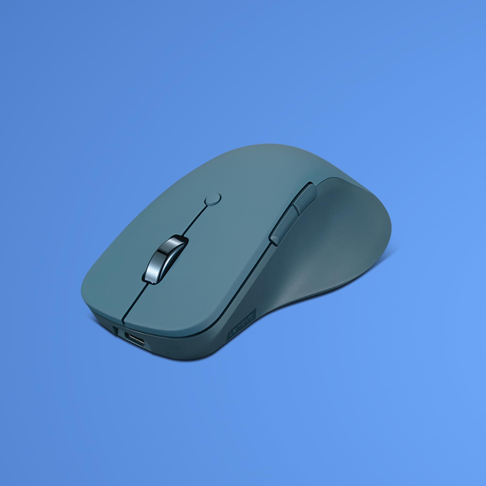 Lenovo Yoga Pro Mouse - Mouse Bluetooth Ricaricabile, Design Ergonomico per Destrimani, DPI Regolabile fino a 4000, Clic Silenziosi, Autonomia fino a 3 Mesi, per PC/Laptop/Windows/macOs - Tidal Teal