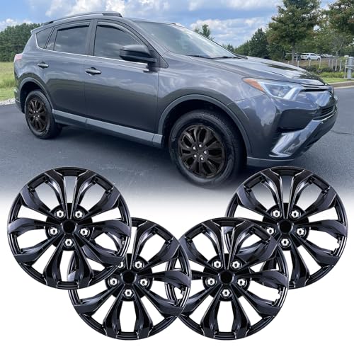 OPKOURE Universal 17 Inch Hub caps Wheel Covers for Cars, Set of 4 Fits Most Cars Hubcaps 17