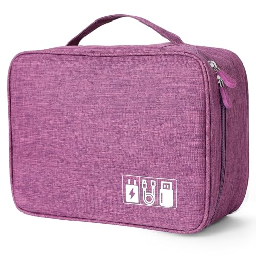 AiQInu Bolsa Organizador Cables Universal de Viaje, Electrónico, Accesorios para Tableta, Disco Duro Externo,Cargador, Cable USB, Adaptadores, Tarjetas de Memoria