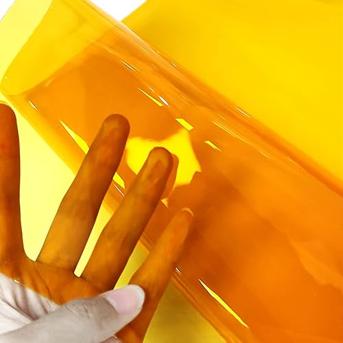 Vista 34 de HYANG Dark Pink Transparent PVC Super Clear Holographic Vinyl Faux Leather Sheets 1 Roll 12" x 47" (30cm x 120cm) for DIY Bows Earrings Bags DIY