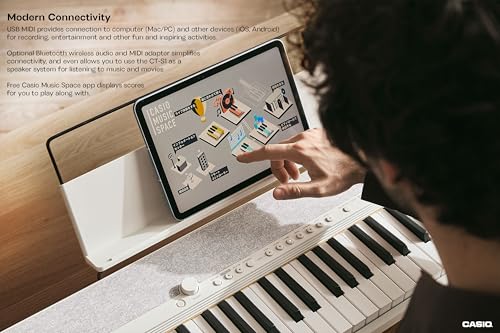 Image of Casio Casiotone CT-S1-76 76-Key Portable Keyboard - White | Touch-sensitive, retro design; stereo grand piano + 60 AiX tones; USB-MIDI; for beginners to pros