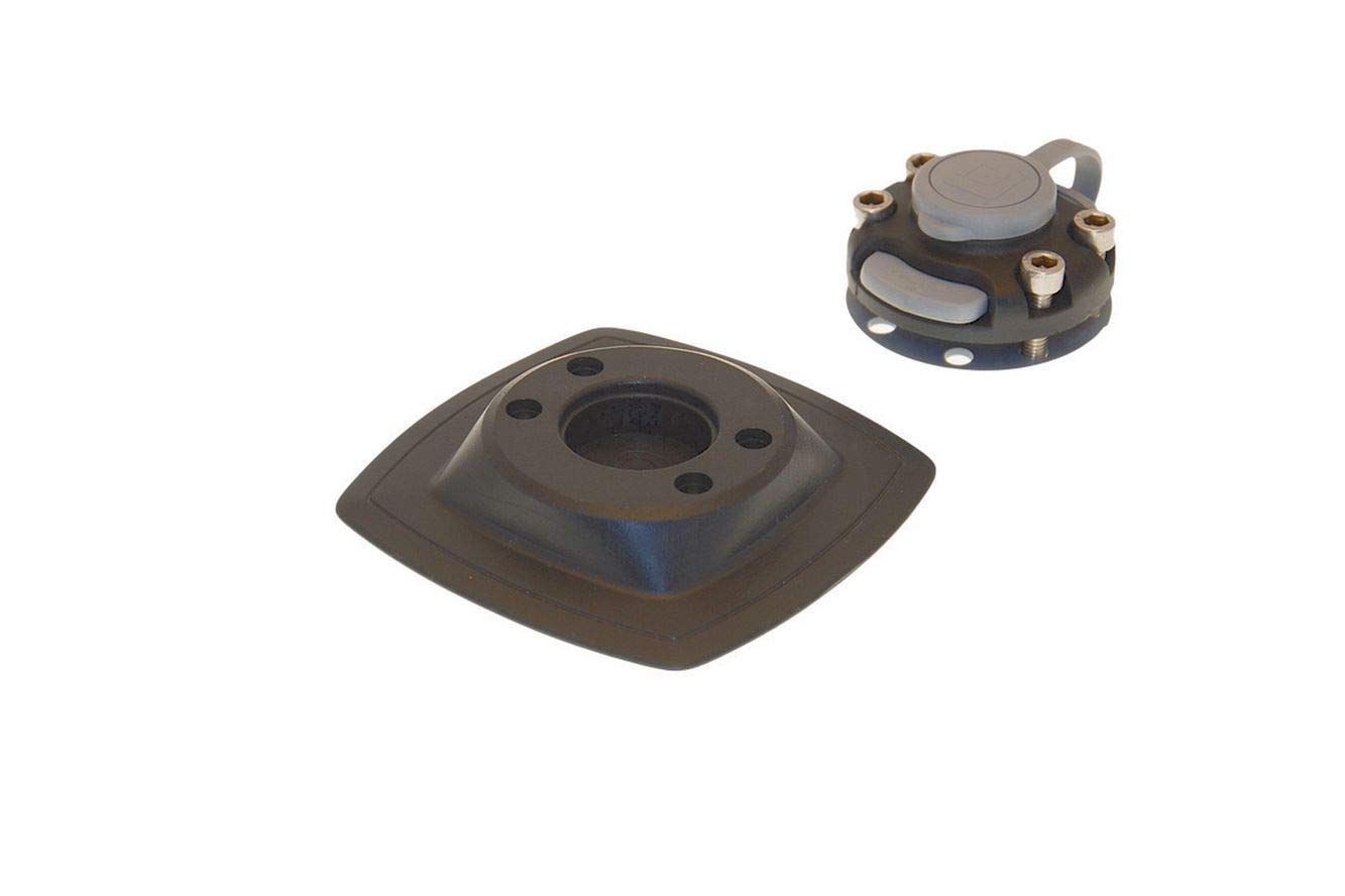 Fasten-Halterung [PVC Basis] (110 mm x 110 mm), PVC-Schlauchboote Montage: Kleben, Farbe::schwarz