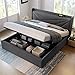 Produktbild Polsterbett 140x200 cm mit Stauraum & USB-Ladefunktion - Modernes Doppelbett im Industrial-Chic-Look mit Bettkasten